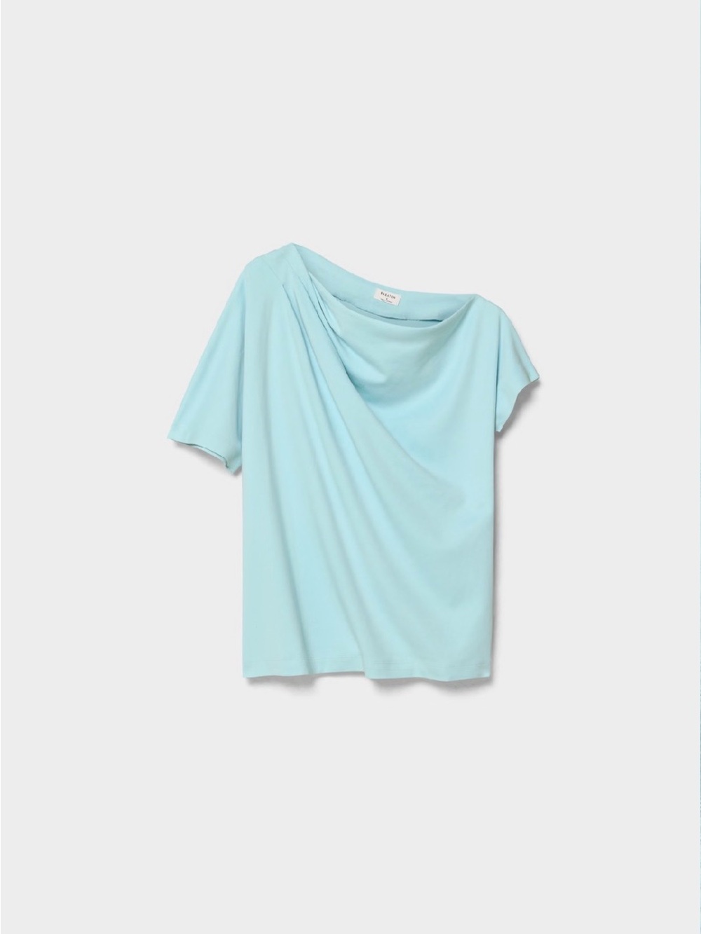 Aritzia Light Aqua Draped Short Sleeve Top